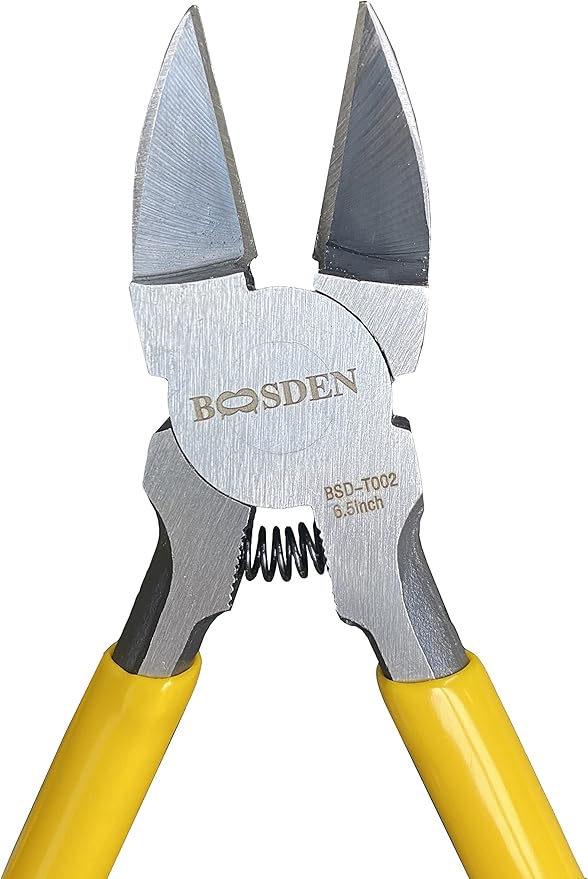 Wire Cutters 10 Pack, 6.5 inch, BOOSDEN Flush Cutters, Spring Loaded Cutting Pliers, Side Cutters, Dykes Cutter, Wire Clippers, Plastic Cutter, Wire Cutters for Jewelry, Floral, Electrical