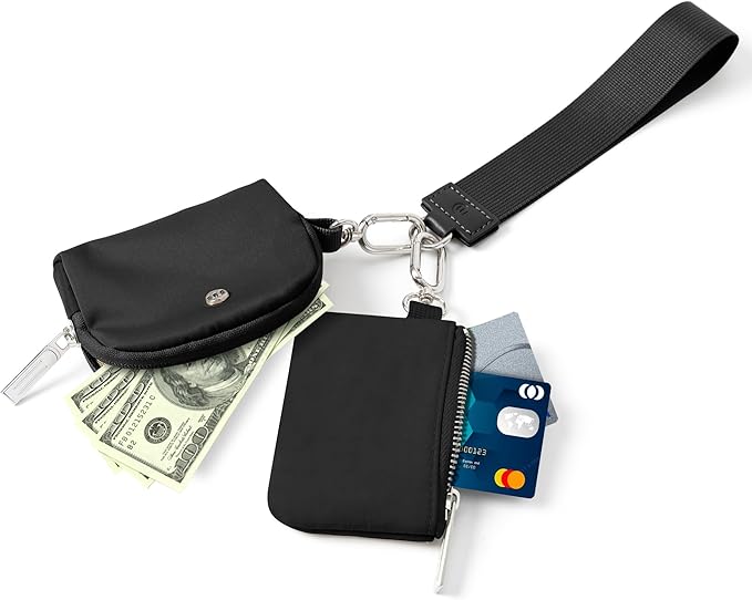 Mum's Memory Mini Zip Around Wristlet Wallet for Women Dual Pouch Wristlet Portable Wallet Coin Purse Mini Women Coin Pocket