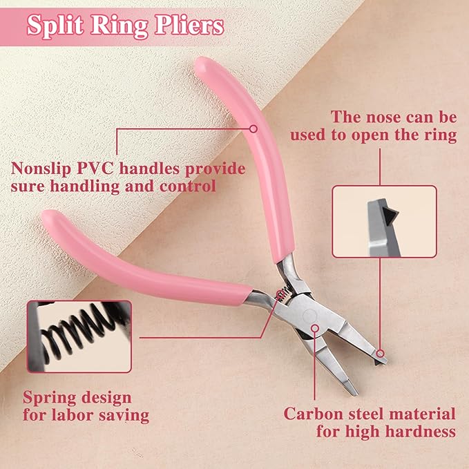 Mini Split Ring Pliers for Jewelry Making 5 Inches Ring Opening Pliers Small Split Ring Opener Tool Precision Jewelry Making Tools for Split Ring Key Chain Crafting Jump Ring Opener