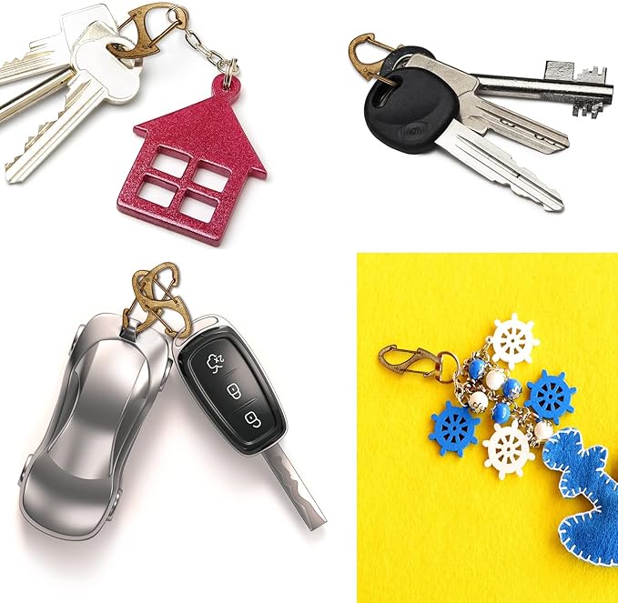 Moxweyeni 20 Pcs Zipper Clip S Carabiner Clips Small Alloy Snap Hook Anti Theft 1. 6 Inch Mini Dual Wire Gate Interlocking Keychain Clip Attachment for Women Men Camping Hiking