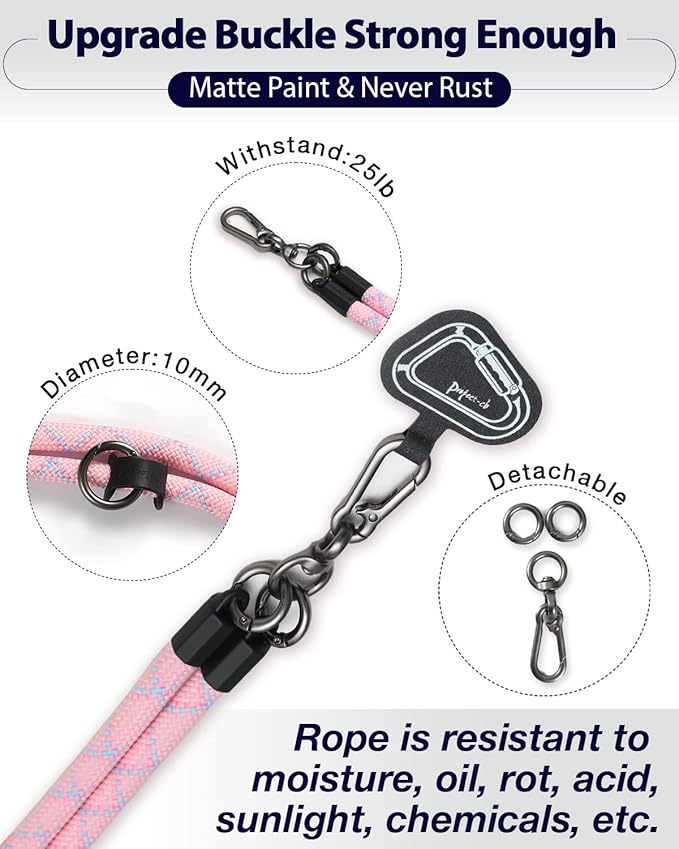 project-cb Cell Phone Lanyard ×1, Tether Tab ×2, Universal Adjustable Phone Strap, Crossbody, Neck Phone Lanyard, Rope Strap