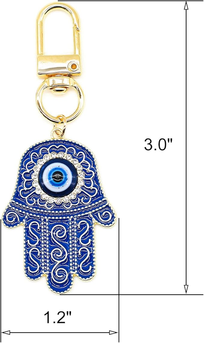 Evil Eye Keychain Hamsa Hand keychain Protection Charm for Men Women Car Key Ring Bag Purse Accessories