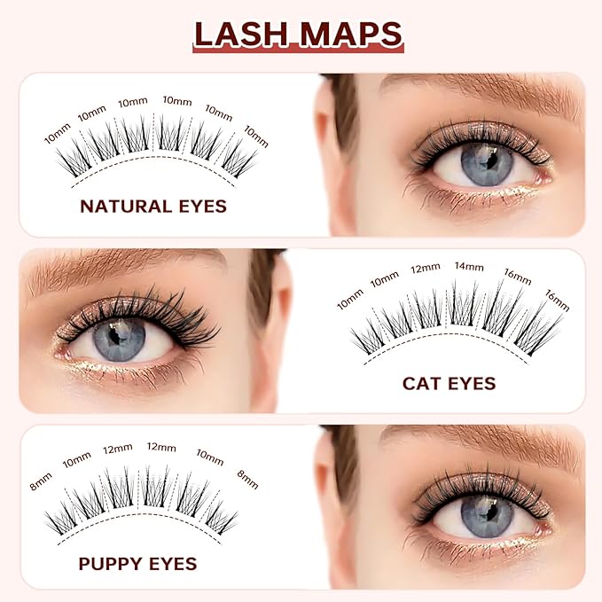 JOLIETIFY Lash Extension Kit, Natural Look, DIY Faux Mink Cluster Lashes 8-16mm, TwinkleUp, Soft & Fluffy, Waterproof Bond & Seal, Reusable Individual Lashes with Tweezers & Remover, Easy to Apply