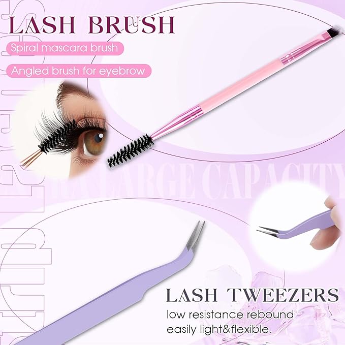Lash Clusters Kit 30D+40D+50D+60D+80D+100D Wispy Individual Lashes Kit D-Curly Volume Lash Extensions 10-16mm Natural DIY Cluster Lashes Kit for Beginners