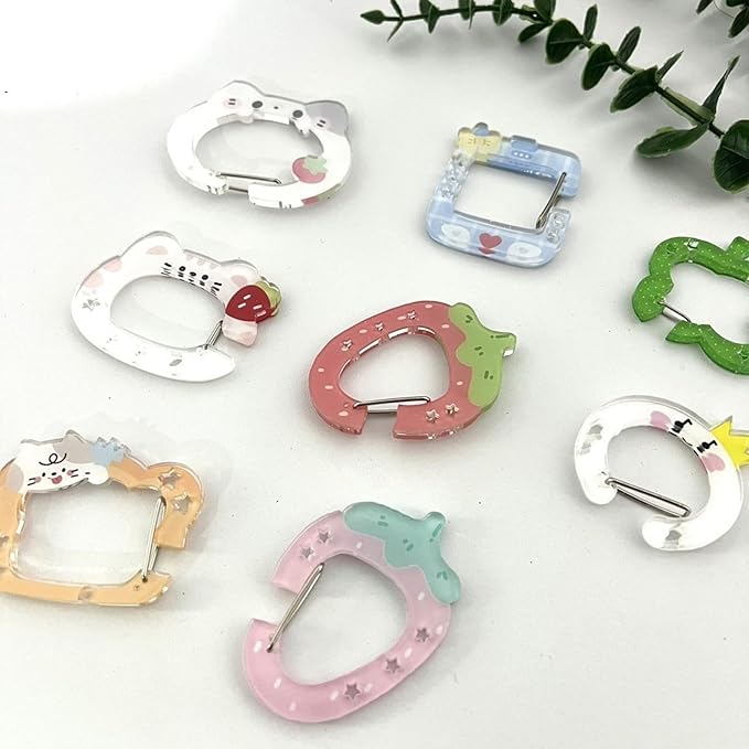 Carabiner Clip for Keys and Small Items Acrylic Pendant for Backpack Handbook Decoration Ita Bag Buckle Accessory