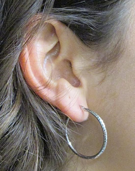 14k White Gold Diamond-Cut Hoop Earrings, (2mm Tube)