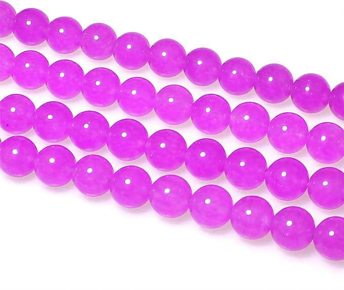 MJDCB Stone Beads 4mm 85pcs Round Purple Red Jade Loose Gemstone Bead Charms for Jewelry Making Bracelet Necklace Earring Pendant