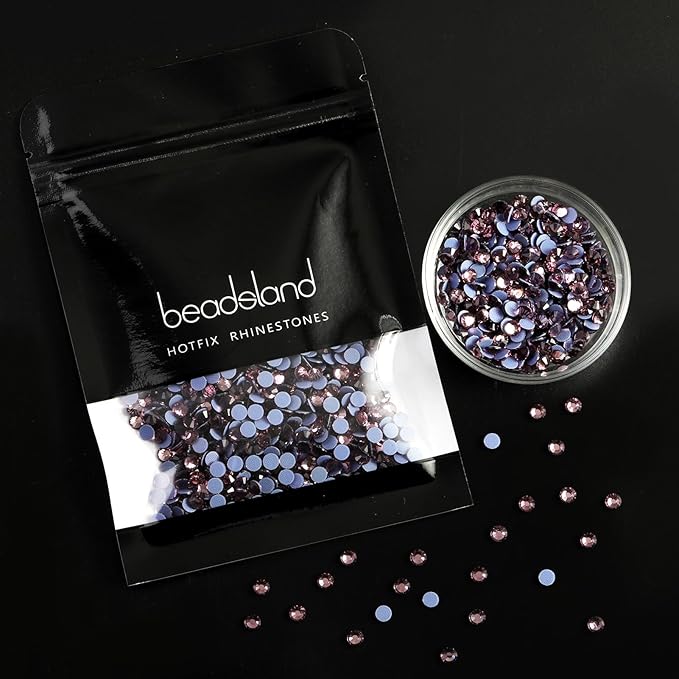 Beadsland Hotfix Rhinestones, 1440pcs Flatback Crystal Rhinestones for Crafts Clothes DIY Decoration, Light Amethyst, SS16, 3.8-4.0mm
