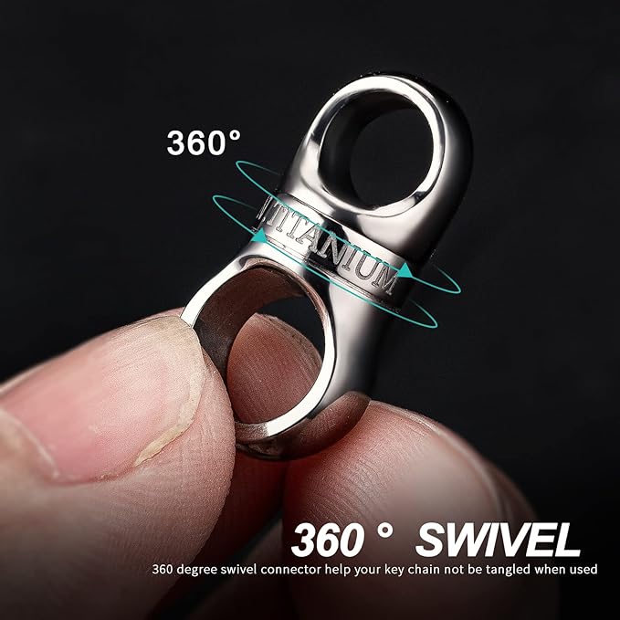 TISUR Titanium Key Ring, Key Chain Rings Heavy Duty Swivel Keyrings Carabiner Keychain For Men And Women Key Chain Assecories