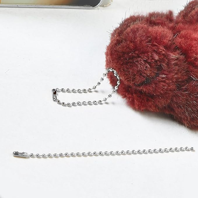 100 Pcs Silver Ball Chains Bulk, 4.72 Inch Beaded Keychain Links with Connectors, Dog Tag Chains for DIY Jewelry Making, Crafts & Hanging Decorations