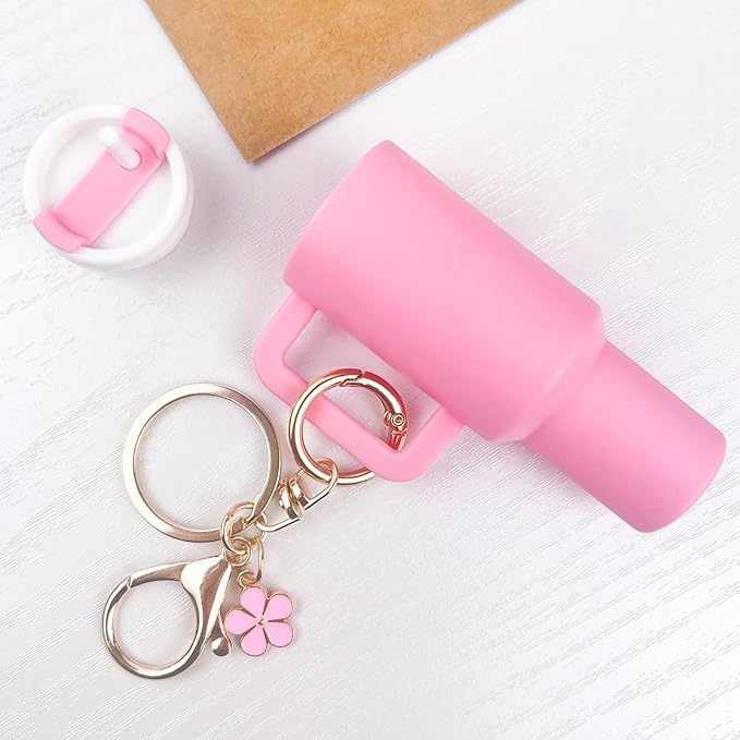 Mini Tumbler Keychain Chapstick Holder, Key Chains Women Cute, Purse Charms for Handbag Backpack Bag