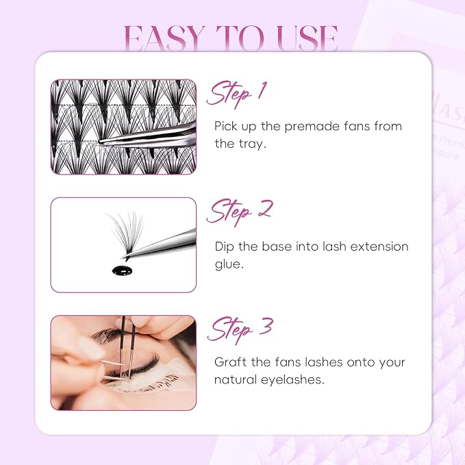 FADLASH Premade Lash Fans D Curl Premade Fans Eyelash Extensions 16D 0.07 Volume Lash Fans Premade Handmade Premade Lash Extensions Fans (16D-07D, Camellia)