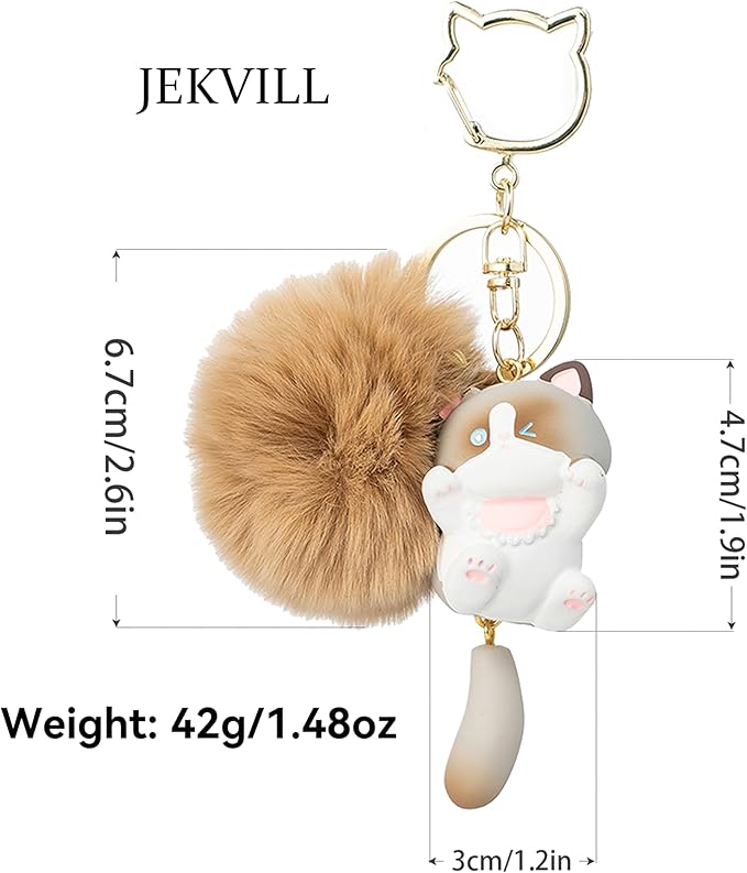 Cat Keychain bag charms for handbags Cute Keychains for Women Kawaii Cat Backpacks Accessories cat plush keychain