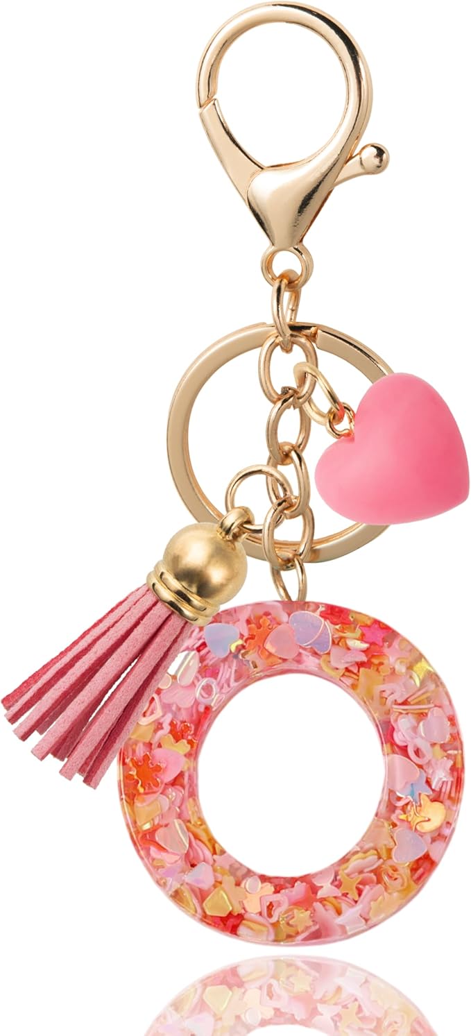Alphabet Initial Letter Keychain Cute Heart Resin - Letter Keychain for Backpack Charms - Initial Keychains for Women