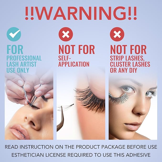 Eyelash Extension Glue High Flexibility Eyelash Glue 1 Sec Drying Time/Retention 6-8 Weeks/(0.17fl.oz / 5ml) Max Bond Thin Lash Adhesive for Eyelash Extension Lash Adhesive for Professional Use Only