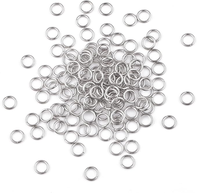 1000pcs 304 Stainless-Steel Jump Rings for Jewelry Making Supplies 5mm 21Gauge Boxed Silver Open Jump Rings Jewelry Findings Jump Ring for DIY Bracelet Earrings Necklace Connectors Charm Ring
