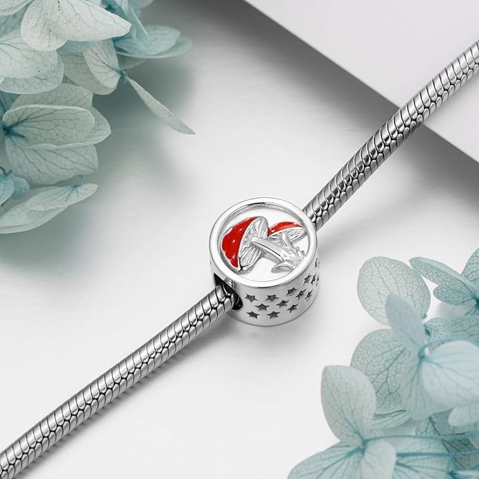 LONAGO 925 Sterling Silver Personalized Photo Charm Fit Compatible for Bracelet Necklace Customized Heart Round Shape Picture Bead