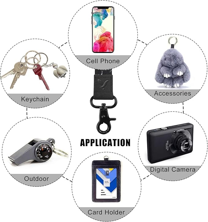 Yiflin Cute Wrist Lanyard for Keys, Keychain, Wallet, Id Holder, Cell Phone, Wristlet Lanyard Key Chain Holder （Black&Marble）