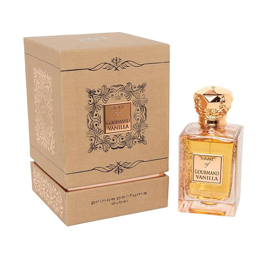 Prince Parfums Dubai – Story of Gourmand Vanilla – Women’s Extrait de Parfum 3.4 Ounces – Luxury Perfume with Coconut, Peach, Tiare Flower & Vanilla – Romantic, Sweet & Long Lasting Fragrance