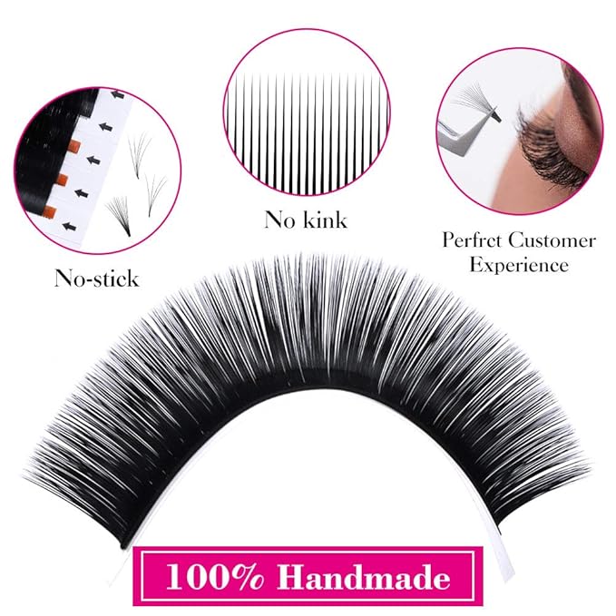 Easy Fan Lashes FADLASH Mega Volume Eyelash Extensions Self Fanning Lashes 5D 6D 7D 10D 0.03 C D Curl Rapid Blooming Lashes (0.03-C, 16mm)