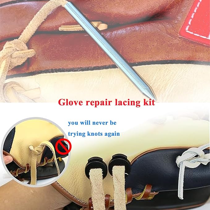 Baseball Glove Lacing Needle, 2 Glove Leather Lacing Needle with 2 Glove Locks, Baseball Glove Repair Lacing Kit, Lacing Needle, Baseball Glove Laces, Curved Needles Tool to Repair Gloves Quickly
