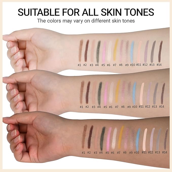 Erinde Waterproof Cream Eyeshadow Stick, Copper Bronze Shimmer Eye Shadow Sticks, Cream to Powder Eyeshadow Crayon, Buildable & Blendable Long-Lasting Eye Shadow Stick, Vegan & Cruelty-Free, 01