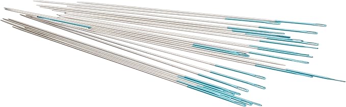 The Beadsmith ColorEYES Beading Needles, Size 11, 1 Pack (25 Needles), Blue Colored Tip for Easy Identification of Size, Use for Loom Weaving Bead Work, Off-Loom Stitch & Jewelry Making w/Seed Beads
