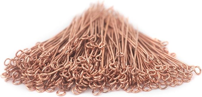 The Bead Chest Copper 21 Gauge 2 Inch Eye Pins (Approx 100 Pieces)