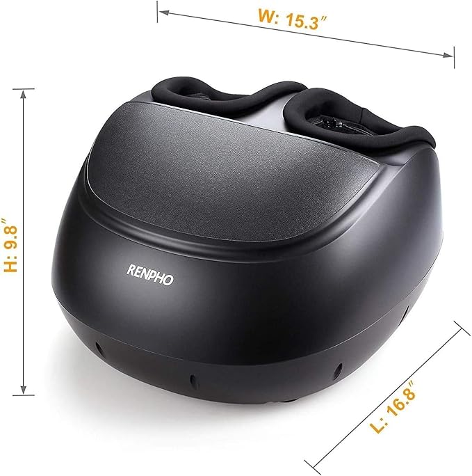 RENPHO Foot Massager Machine with Heat [2026 Upgraded], Shiatsu Foot Massager for Plantar Fasciitis, Birthday Gifts for Women, Cordless Control, FSA Eligible HSA Store Eligible, Up to Size 13, BK