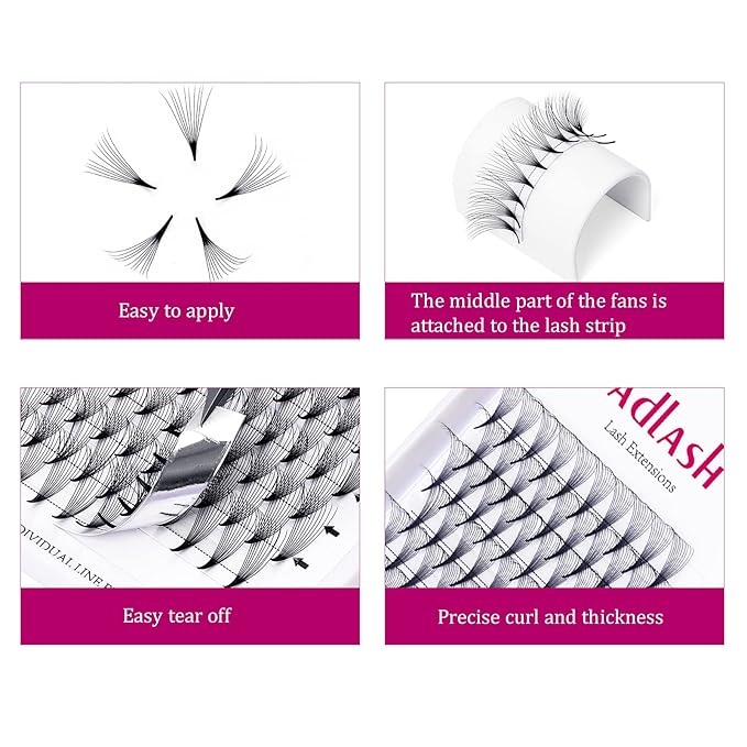 10D Premade Volume Eyelash Extensions Pro Ponit Premade Lash Extensions Fans Pre Made Fanned Russian Volume Lash Extensions Long Lasting (10D-0.07-D， 18mm)