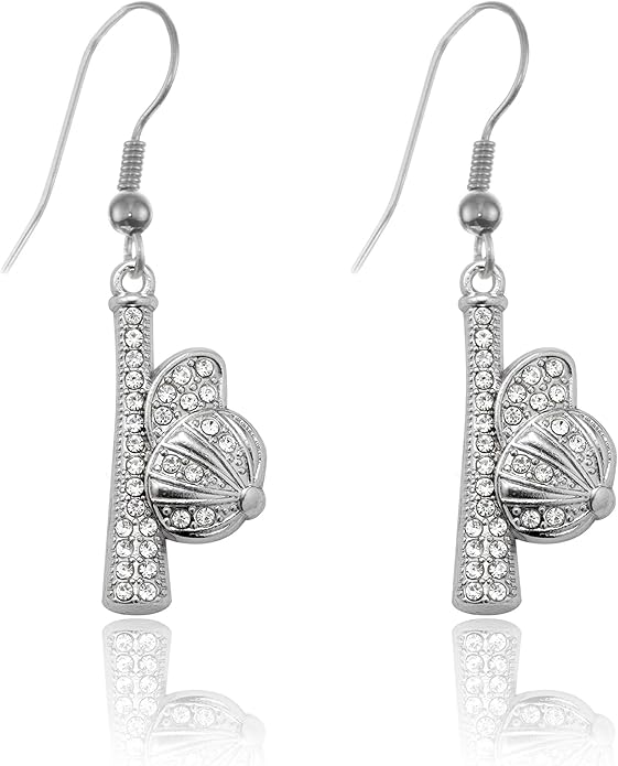 Inspired Silver - Silver Customized Charm French Hook Drop Earrings with Cubic Zirconia Jewelry