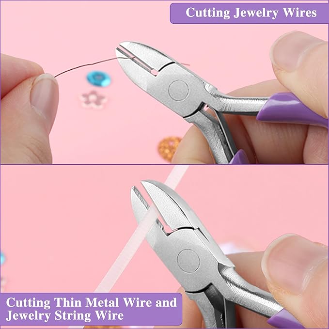Mini Diagonal Pliers 3 Inches Wire Cutters Small Side Cutter Mini Jewelry Pliers High Hardness Wire Cable Snips Flush Cutter Snips Tools For Wire Wrapping Bending Cutting Snipping