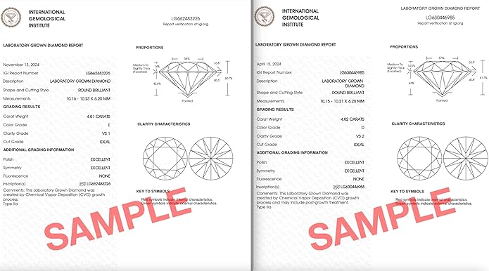 IGI Certified 1 to 10 Carat D-E Color and VS1-VS2 Clarity Lab Grown Diamond Stud Earrings for Women I 14k White Gold Earrings for Her I Secure Screw Back Made in USA by Beverly Hills Jewelers