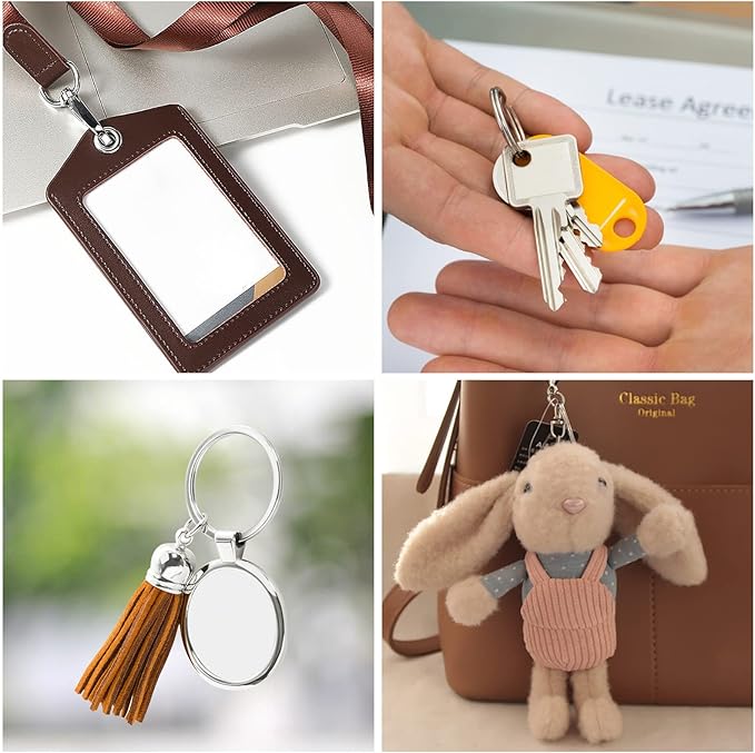 50PCS Key Chain Clip Hooks, Swivel Clasps Lanyard Snap Hook, Keychain Hooks for Lanyard Key Rings Crafting Gun Black