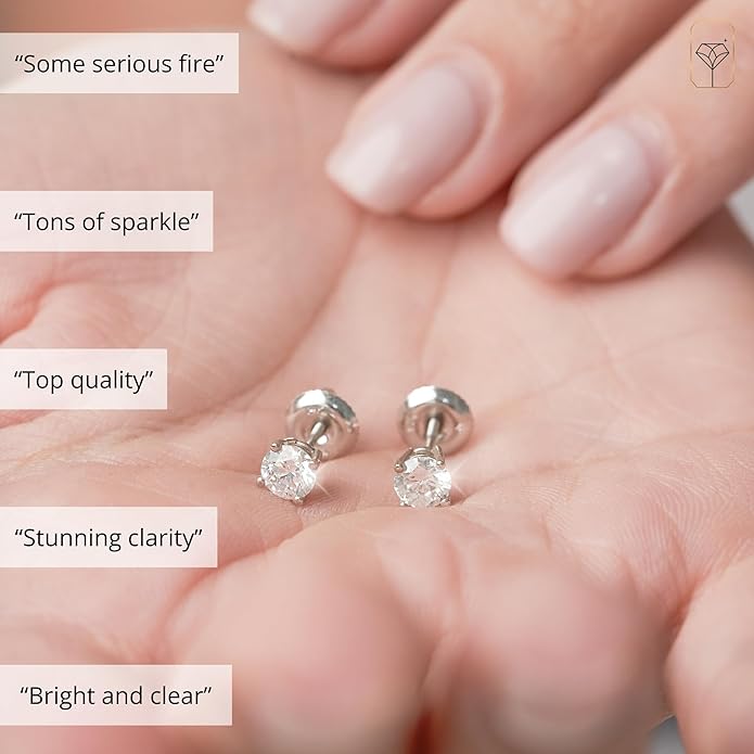 1/4-2 Carat IGI Certified Lab Grown Diamond Stud Earrings | Solitaire Real Diamonds Earring for Women in I-J Color & SI1-SI2 Clarity | 14K Gold Diamond Studs with Secure Backs by MAX + STONE