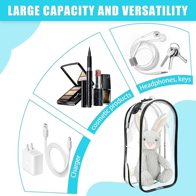 6 Pcs Clear Figure Display Bag with Keychain, Zipper Clear Display Case, Mini Doll Pouch for Figures Collectibles