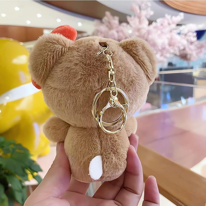 Cute Plush Keychain for Women Girls, 5" Lovely Keychain Decorative Accessories, Purse Bag Backpack Charm