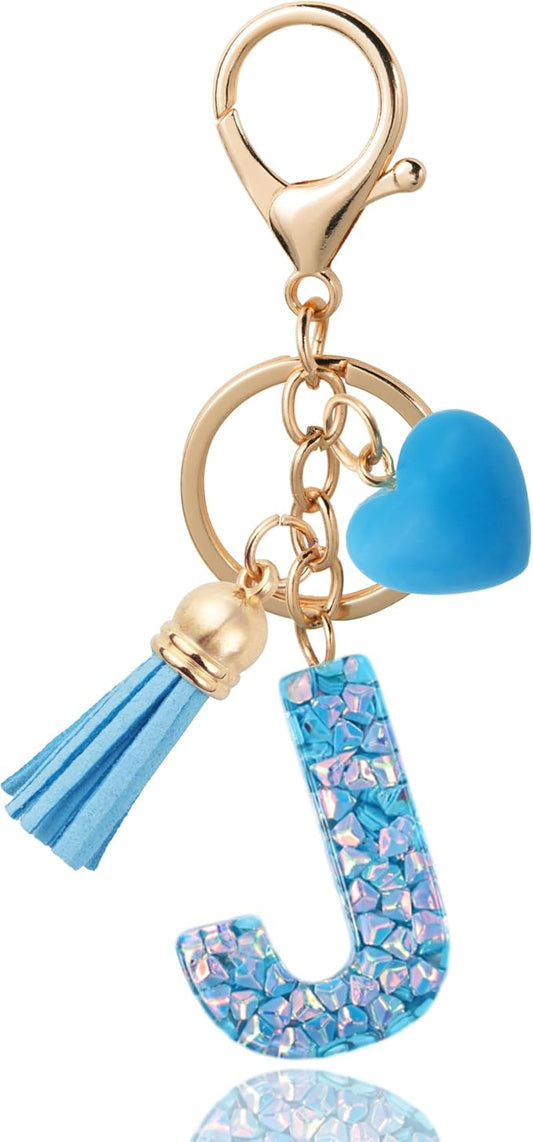 Alphabet Initial Letter Keychain Cute Heart Resin - Letter Keychain for Backpack Charms - Initial Keychains for Women