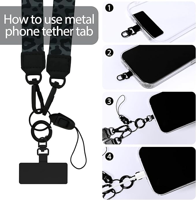 2-in-1 Phone Lanyard Crossbody,Adjustable Phone Strap for Women,Cute Breakaway Lanyard for ID Badges,Keys