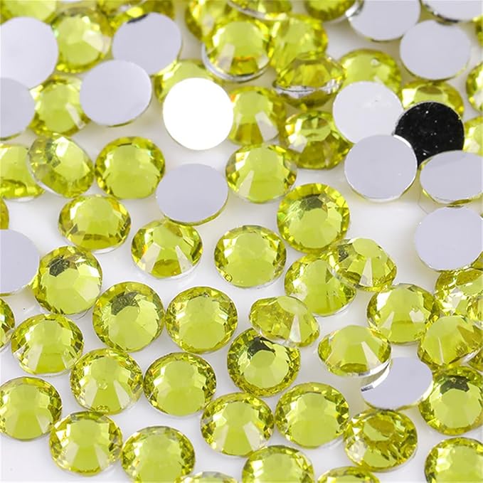 1500 Pieces SS16 4mm Flatback Rhinestones Clear Glass Round Gems Crystals for Nail Art DIY Crafts Clothes Shoes Bags （Citrine）