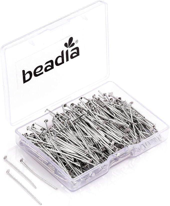Head Pins Platinum for DIY Jewelry Making 30mm 300pcs