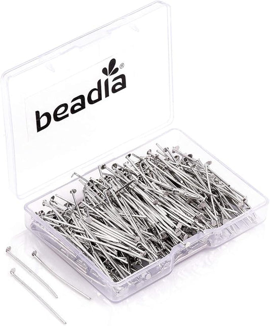 Head Pins Platinum for DIY Jewelry Making 40mm 200pcs
