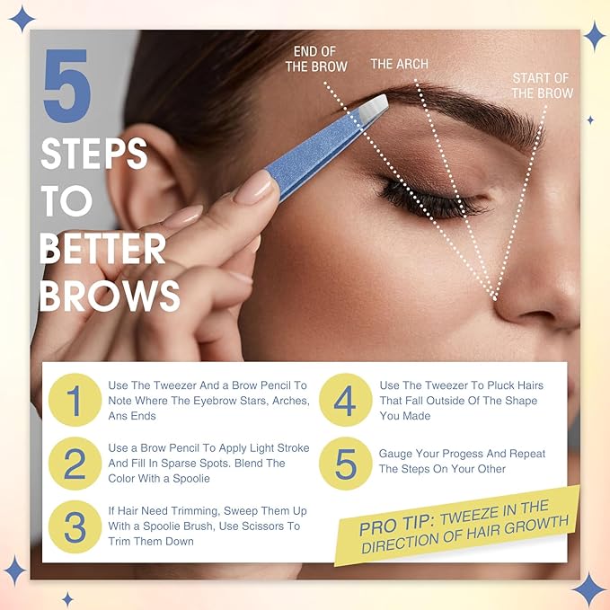 Mudder 12 Pcs Eyebrow Tweezers Set for Facial Hair Stainless Steel Slanted Tip Tweezers in Bulk for Men and Women (Sky Blue)