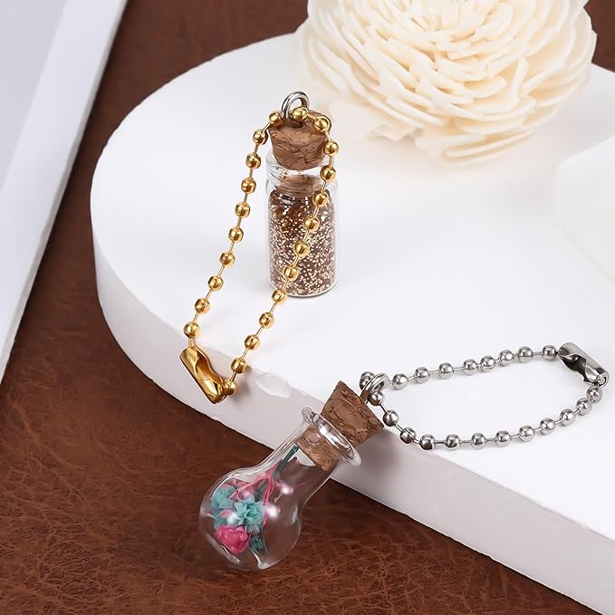 100 PCS Gold Sliver Ball Beads Chain, 4 Inch Dog Tag Chain for Jewelry Making, Stainless Steel Keychain Chains with Ball Chains Connector for Dog Tag Crafts Hanging Keychain Decoration Making