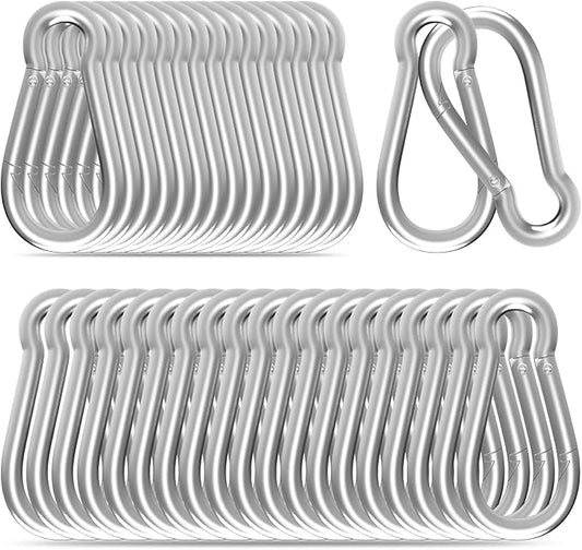 Carabiners Clip Spring Snap Hook,Heavy Duty Galvanized Steel Carabiner,Safety Quick Links Snap Hooks,Spring Clips for Swing Hammock Camping Keychain Outdoor