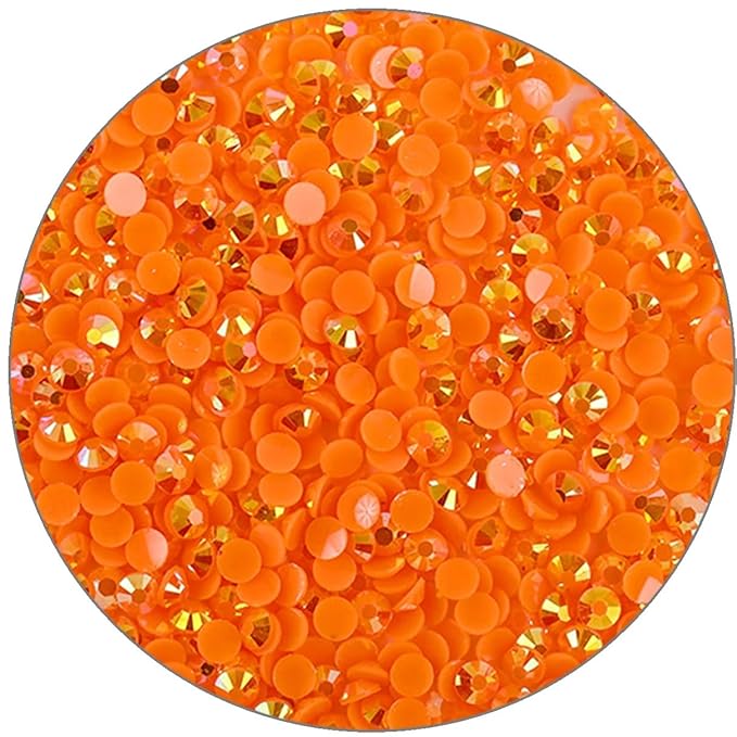 500 Pieces SS30 6mm Flatback Rhinestones Clear Glasses Round Gems AB Crystals for Nail Art DIY Crafts Clothes Glitter Stones （Orange）