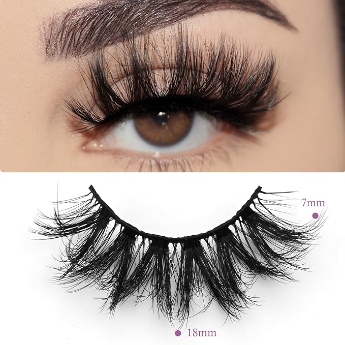 Wholesale Lashes, 3D Faux Mink Eyelash Bulk, 18mm Handmade Reusable Eye Lash, Dramatic Fluffy False Lash with Glitter Portable Packing (Flufy 30 pairs - SA07)