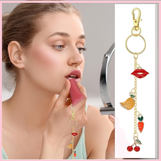 VioraWhite 227 Pcs Christmas Lip Gloss Keychain Making Kit Bulk 24 Keychain Clips with Lobster Claw Clasps 200 Jump Ring Chain Plier Hole Puncher for DIY Lip Gloss Crafts Supplies(Gold)