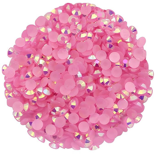 1440 Pcs SS20 5mm Flatback Rhinestones for Nails Art Crafts Glitter Round Shine Gems AB Crystals DIY Clothes Shoes （Dark Pink AB）