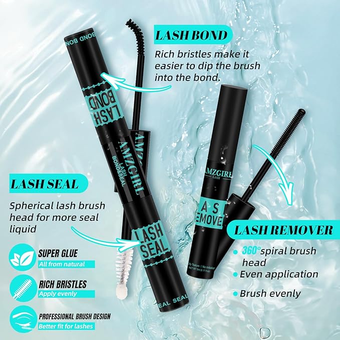 Lash Clusters Kit 320Pcs,50D Eyelash Extension Kit,Lash Bond and Seal Waterproof,Lash Remover for Individual Cluster Lashes Kit,Lash Applicator Tool for DIY Lash Extension Kit(D-Mix9-16mm Kit)